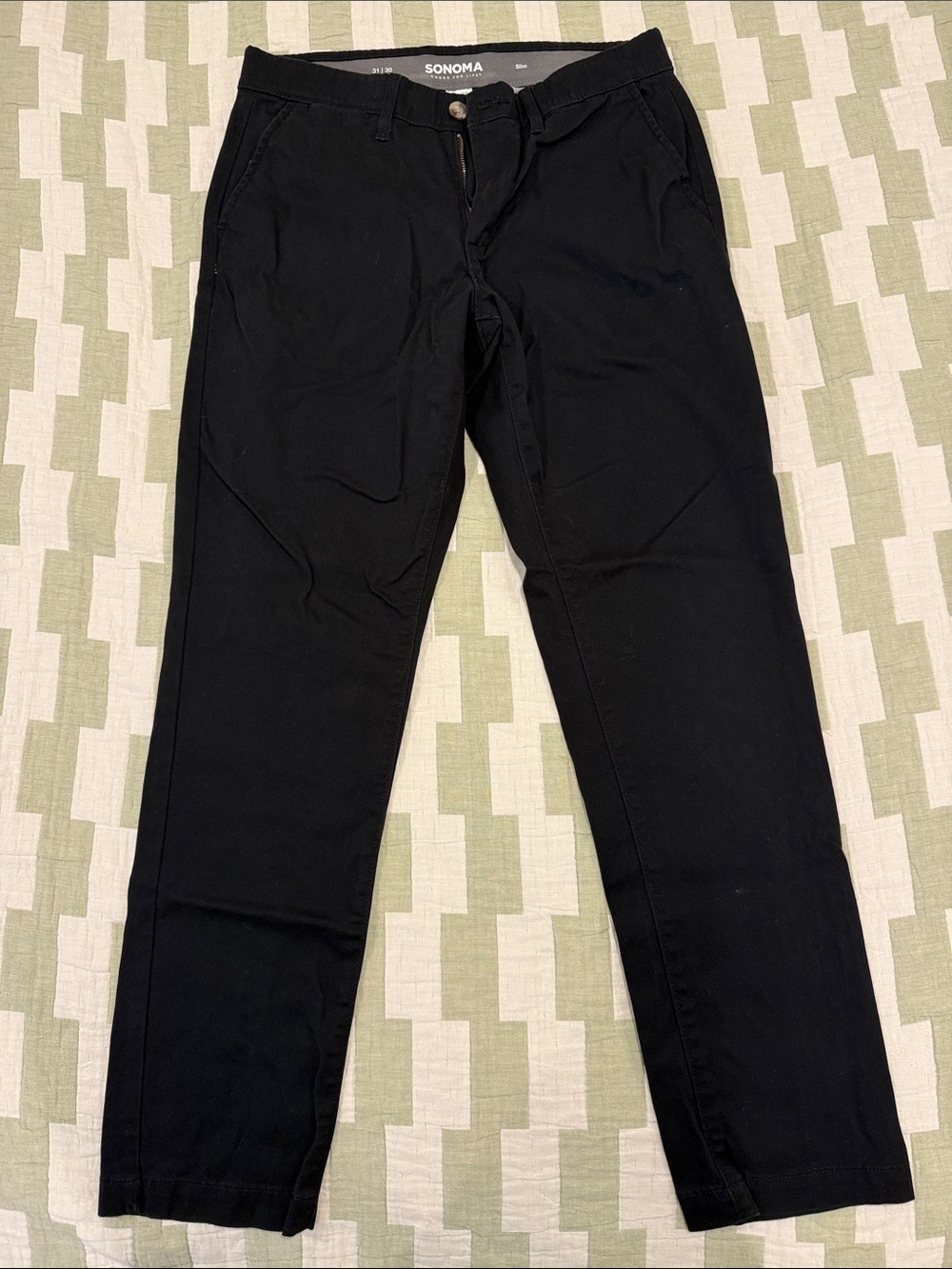 SONOMA Men's Black Chinos - Straight Fit